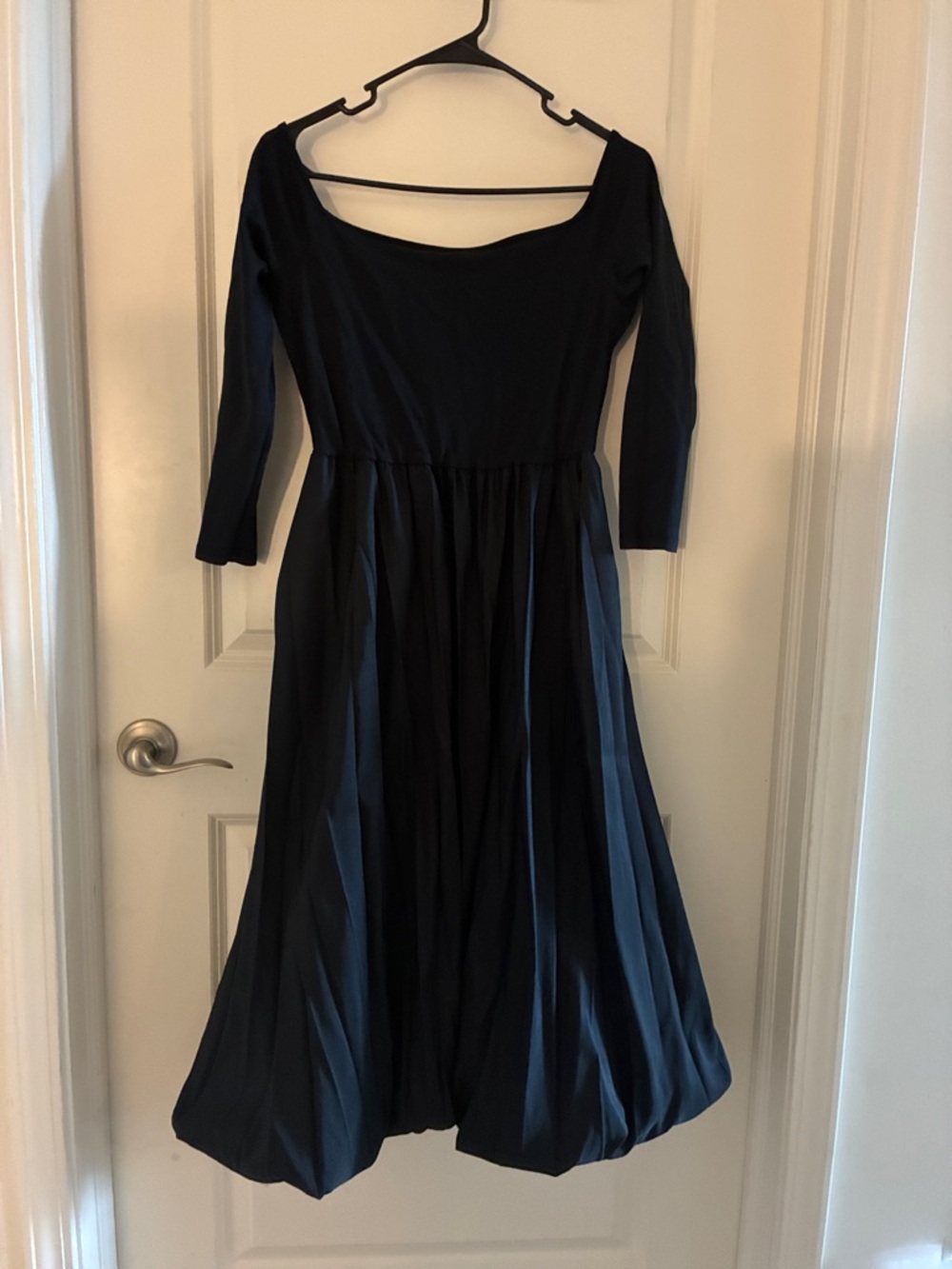 a new day Navy Long Sleeve Scoop Neck Midi Dress
